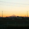 夕暮れの富士山