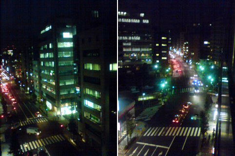 会社の窓からの夜景
