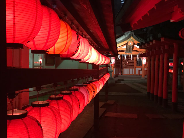 夜の豊栄稲荷神社