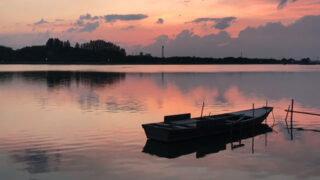 伊佐沼の夕景