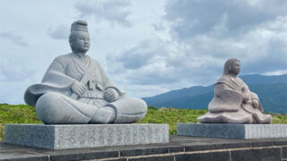 宇喜多秀家公と豪姫の像（八丈島）